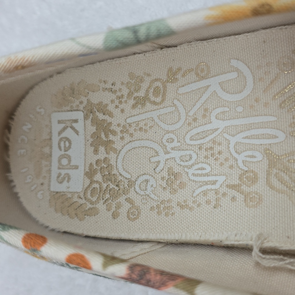Keds × Rifle Paper Co. Double Decker Wild Wood Floral Sneaker Ladies 9.5 In VGuc - Picture 6 of 16